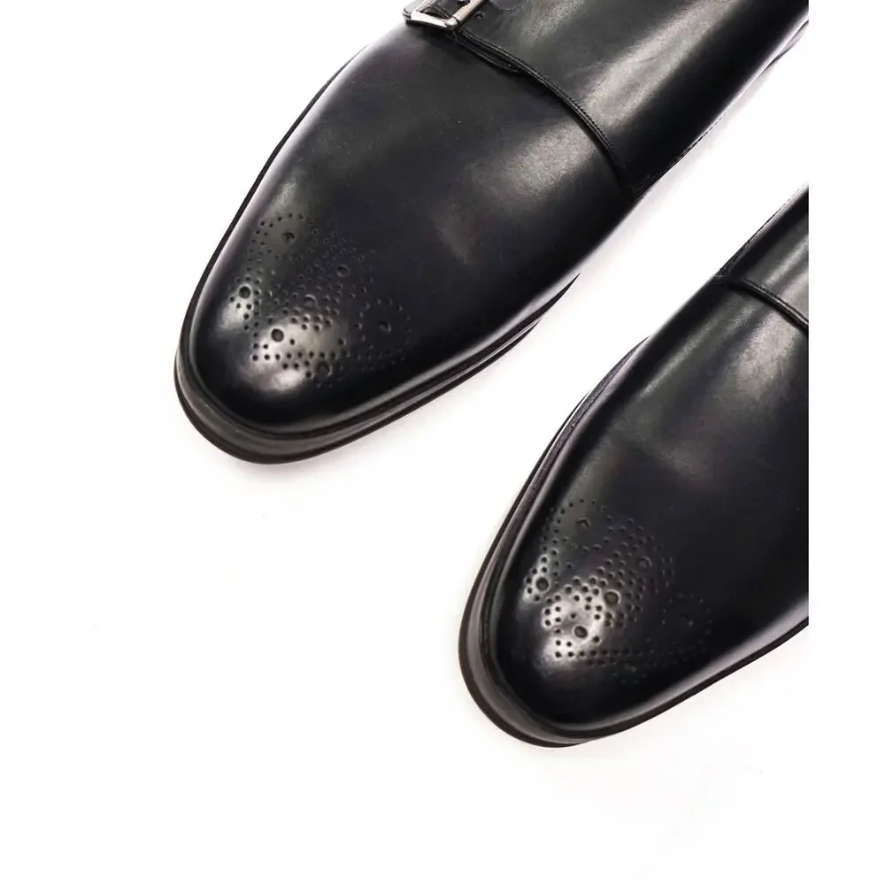 $1,295 BALLY - Black Leather Monk Straps - US 13 3E (12UK)